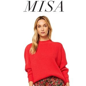 MISA Dominique blood orange sweater size small NWT
